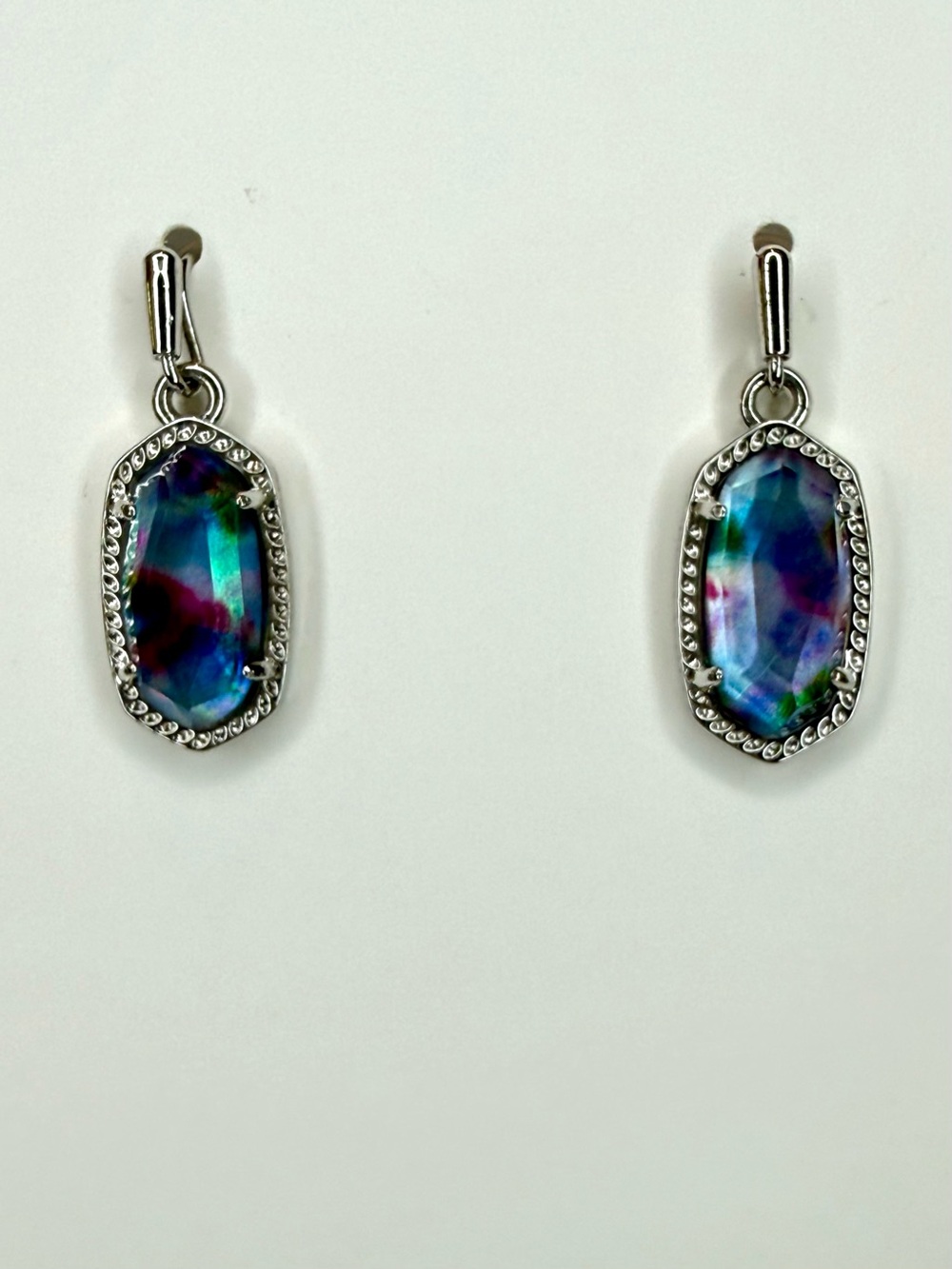 Kendra Scott Lee Silver Drop Earrings in Watercolor Illusion ✨ - Picture 13 of 16